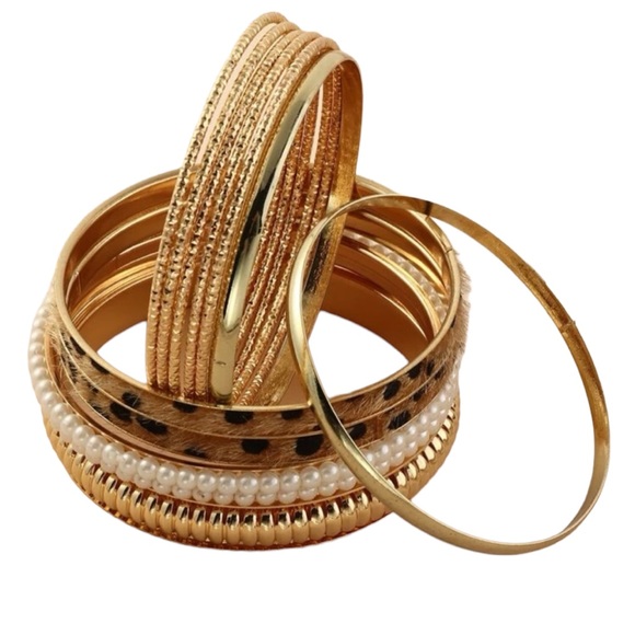 12 Piece Various Style Bangle Bracelets Set - Picture 4 of 4